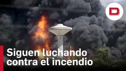 Las autoridades cubanas siguen luchando contra el grave incendio industrial en Matanzas