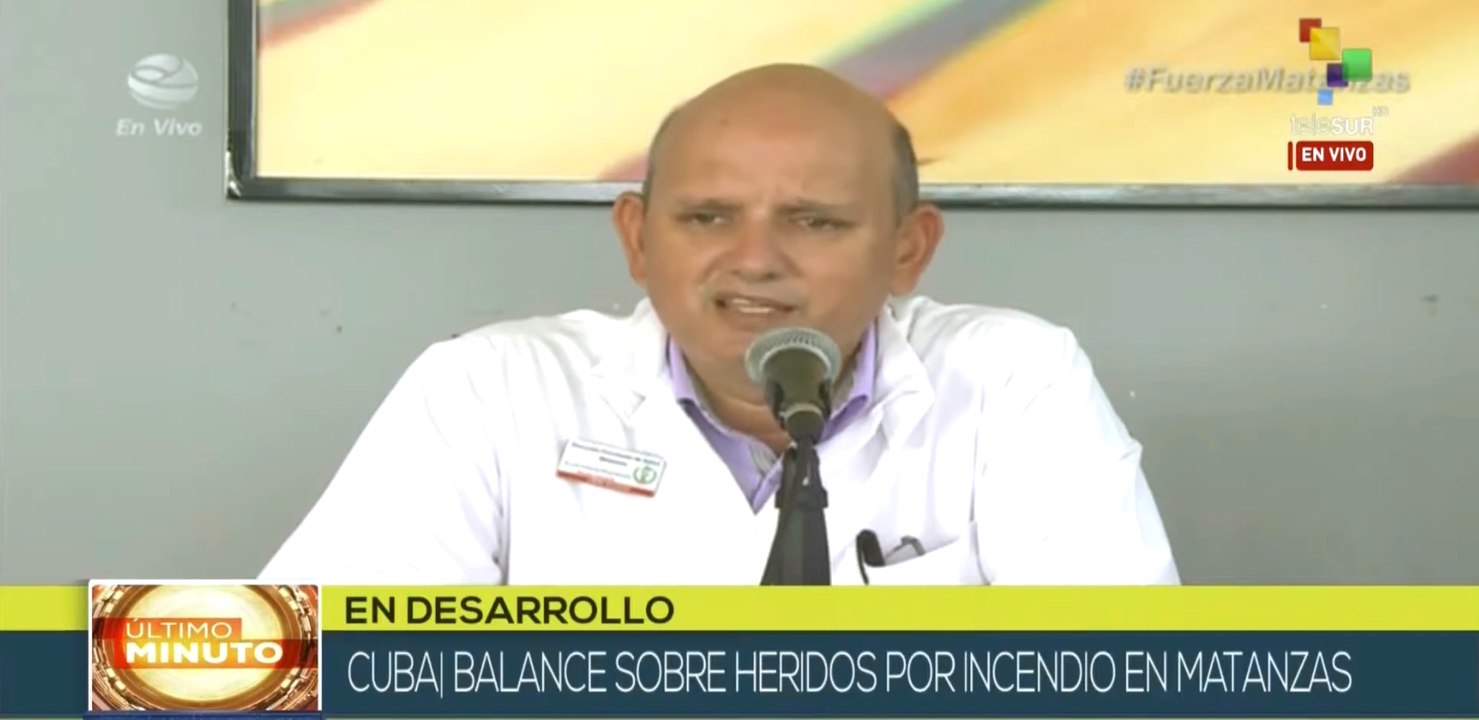 Cuba emite parte médico sobre víctimas del incendio en Matanzas