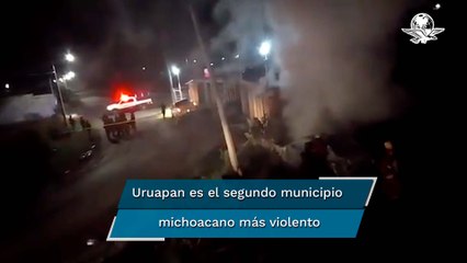 Dos personas calcinadas deja enfrentamiento de grupos del crimen organizado en Uruapan