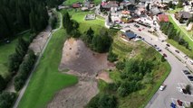 Maltempo, la colata di fango che ha travolto la Val di Fassa: le immagini dal drone