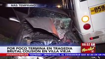 ¡Macanazo! Brutal colisión en col. Villa Vieja por poco termina en tragedia