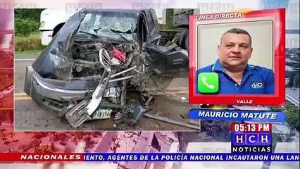 Brutal encontronazo entre camioneta y rastra en la comunidad de Nacaome, Valle; no hay victimas