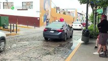 Reportan fuga de drenaje en céntrica calle Morelos | CPS Noticias Puerto Vallarta