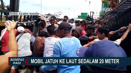 Sopir Diduga Lalai dan Belum Mahir Berkendara, Mobil di Baubau Jatuh ke Laut Sedalam 20 Meter