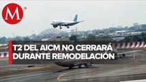 T2 del AICM no cerrará durante reparaciones; descartan riesgos a pasajeros