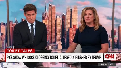 Imágenes muestran que Trump tiró documentos oficiales por el inodoro
