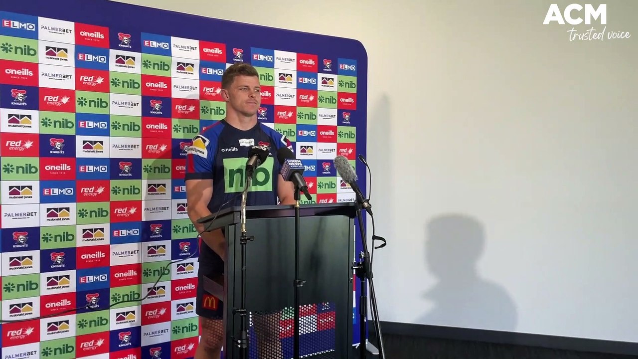 Newcastle Knights' Jayden Brailey addresses the media in Newcastle | Newcastle Herald | August 9, 2022
