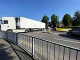 Lorry breaks down at the Asda roundabout in Grantham at junction of A52 Barrowby Road and Sankt Augustin Way