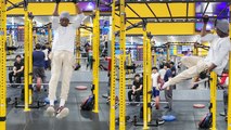 'Man amazes everyone in gym by performing incredible aerial dance '