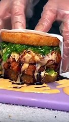 Sushi Burger #Shorts #Food #Sushi #Foodie