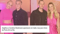 Angélica e Luciano Huck combinam looks com Carolina Dieckmann e marido em festa de Preta Gil