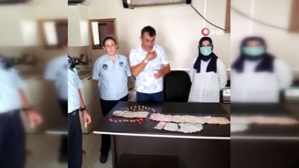 Denetimde yakalanan dilenci kadının üzerinden adeta servet çıktı