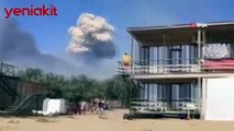 Rus askeri hava üssünde art arda patlama! Dumanlar gökyüzünü kapladı