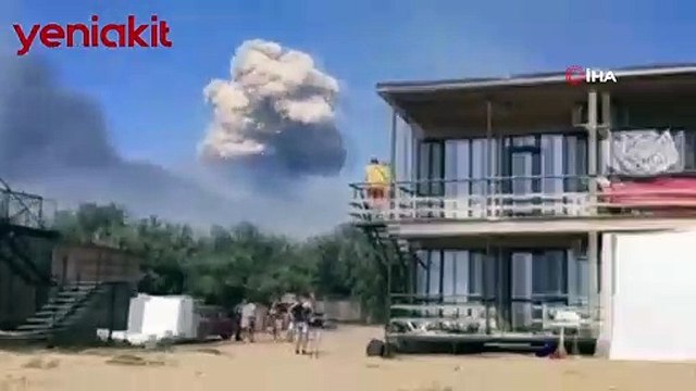 Rus askeri hava üssünde art arda patlama! Dumanlar gökyüzünü kapladı