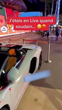 Un rageux crache sur une Lamborghini garée dans la rue à Juan-les-Pins