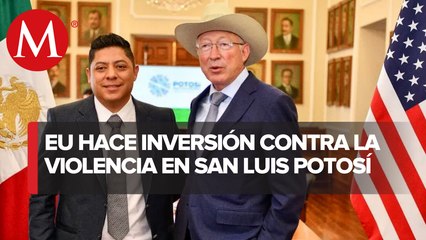 Ken Salazar ofrece apoyo de EU para combatir crimen en SLP; "siempre con el respeto a la soberanía"