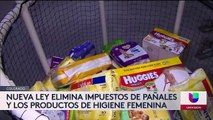 Impuestos de pañales y los productos de higiene femenina