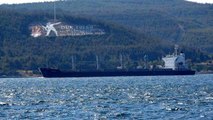 Çanakkale haber... Ukrayna'dan yola çıkan mısır yüklü 'Navi-Star' isimli tahıl gemisi Çanakkale Boğazı'ndan geçti