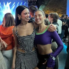 Dua Lipa's Matching Set Included a Frayed Corset Top and the Tiniest Miniskirt