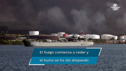 Arriban a Cuba buques mexicanos para ayudar a extinguir incendio industrial