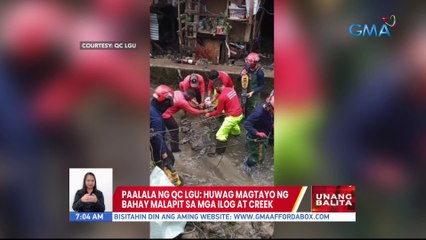 Paalala ng QC LGU: Huwag magtayo ng bahay malapit sa mga ilog at creek | UB