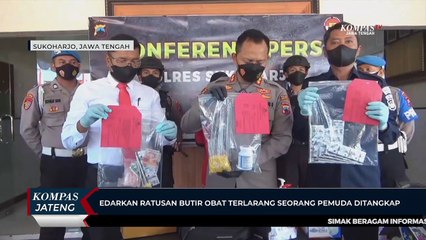 Edarkan Ratusan Butir Obat Terlarang Seorang Pemuda di Sukoharjo Ditangkap