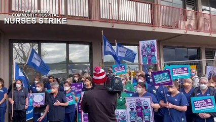 Nurses strike outside the Mersey Hospital - The Advocate, August 10, 2022