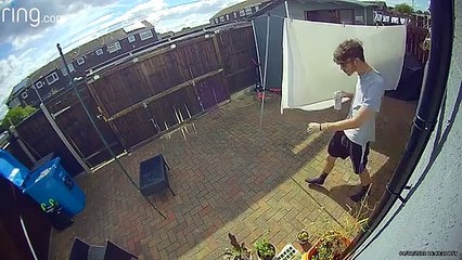 Man Carelessly Lifts Table and Breaks Glass