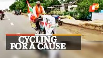 Bhadrak youth sets off on cycle to meet President Murmu in New Delhi