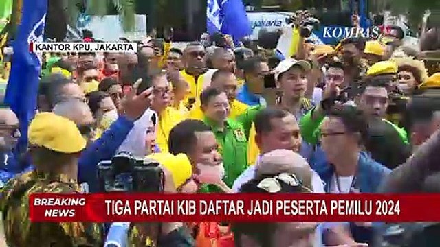 Rombongan Partai Politik Koalisi Indonesia Bersatu Daftar ke KPU untuk Jadi Peserta Pemilu 2024