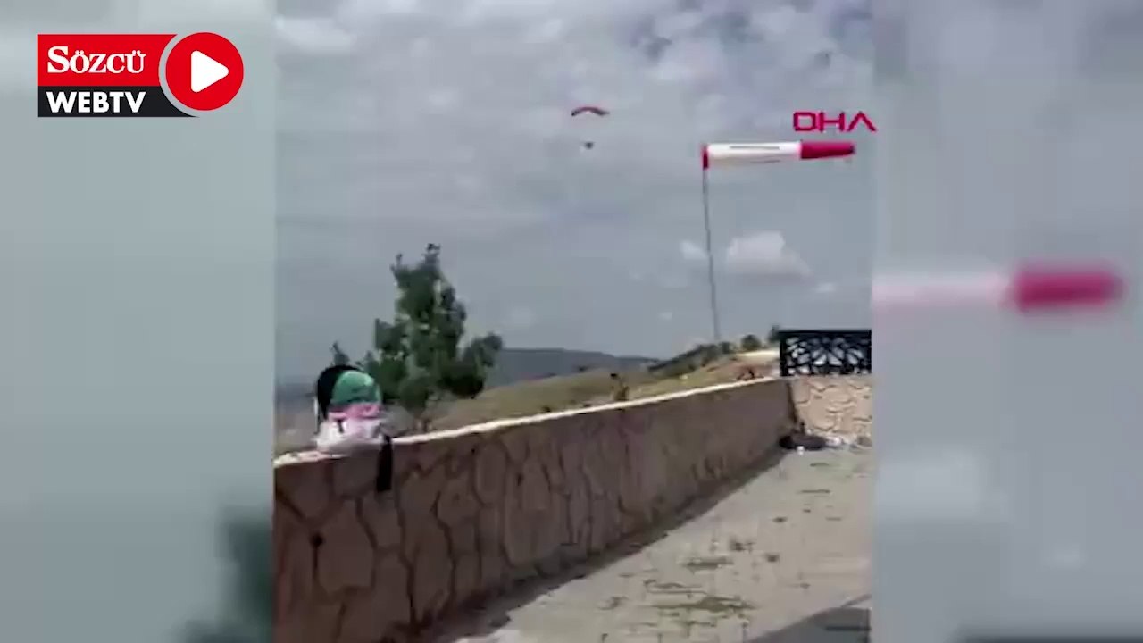 Okul müdürünün yamaç paraşütü yaparken öldüğü kaza kamerada