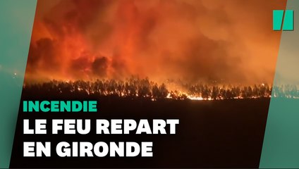 L'incendie en Gironde repart et s'étend vers les Landes
