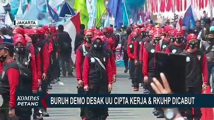Buruh di Jakarta dan Sejumlah Daerah Gelar Unjuk Rasa Tuntut Pencabutan UU Cipta Kerja dan RKUHP
