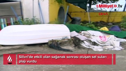 Silivri'de sel suları plaja vurdu