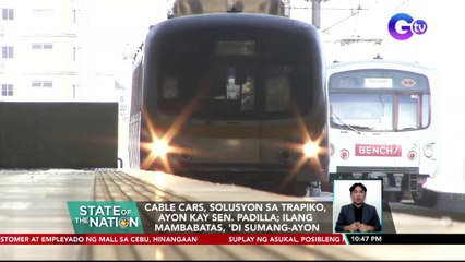 Cable cars, solusyon sa trapiko, ayon kay Sen. Padilla; Ilang mambabatas, 'di sumang-ayon | SONA