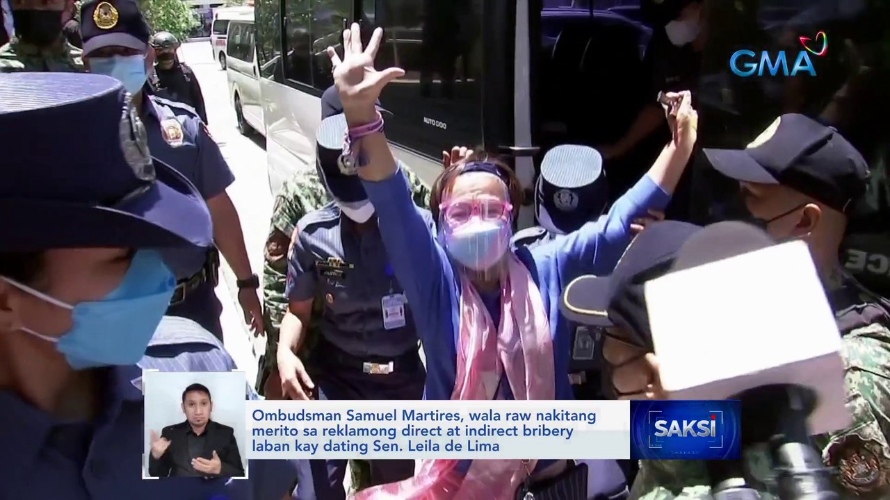 Ombudsman Samuel Martires, wala raw nakitang merito sa reklamong direct at indirect bribery laban kay dating Sen. Leila de Lima | Saksi