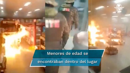 "Pura gente del señor Mencho": gritan hombres al incendiar Oxxo