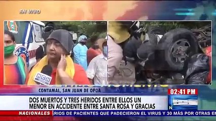 Dos muertos y tres heridos en fatal accidente vial en San Juan de Opoa, #SantaRosadeCopán