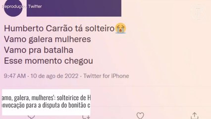 Alguém mais se candidata? Solteirice de Humberto Carrão causa comoção entre fãs 'saidinhos': 'Bora compartilhar essa boca'