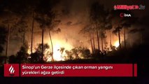 Sinop’un Gerze ilçesinde çıkan orman yangını korkuttu