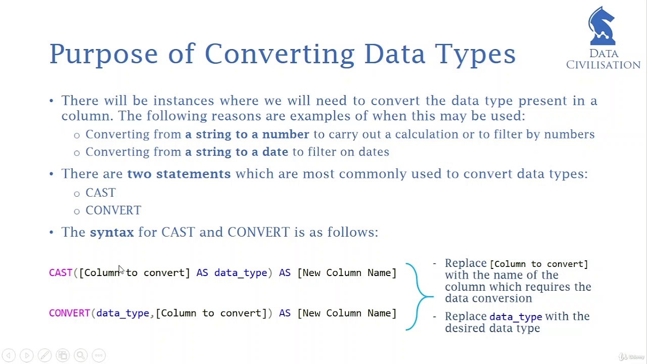 Data Type Conversion The 'CAST' and 'CONVERT' Functions
