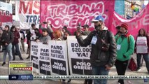 Organizaciones sociales y docentes en Argentina realizan nuevas protestas