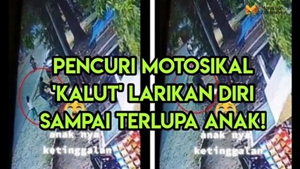 Pencuri motosikal 'kalut' larikan diri sampai terlupa anak