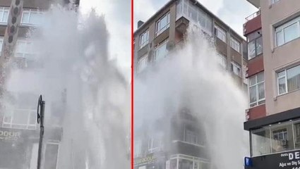 İstanbul'da korku dolu anlar! Ana İsale Hattı patladı, sular apartman boyuna çıktı