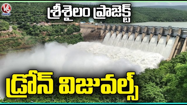 Srisailam Dam Aerial View _ Srisailam Project Gates Lifted _ V6 News