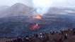 Tourists flock to erupting volcano in Iceland