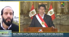 Presidente de Perú denuncia acciones desestabilizadoras a su gobierno