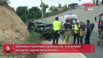 Arnavutköy’de feci kaza! Bariyerleri aşıp alt yola uçtu