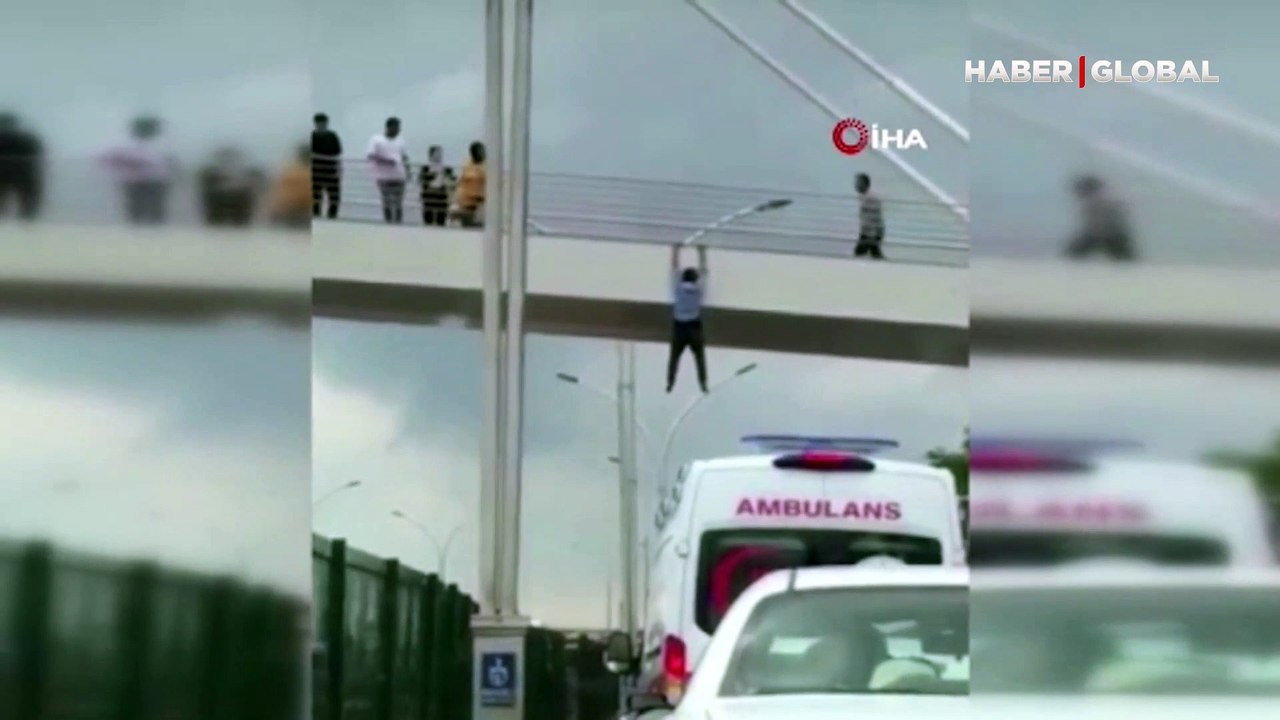 Yüreklerin ağza geldiği an! Atlamak üzereyken itfaiye ekipleri böyle aldı