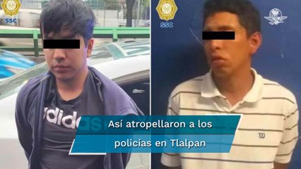 Policías intentaron esquivar el auto; captan momento del atropellamiento